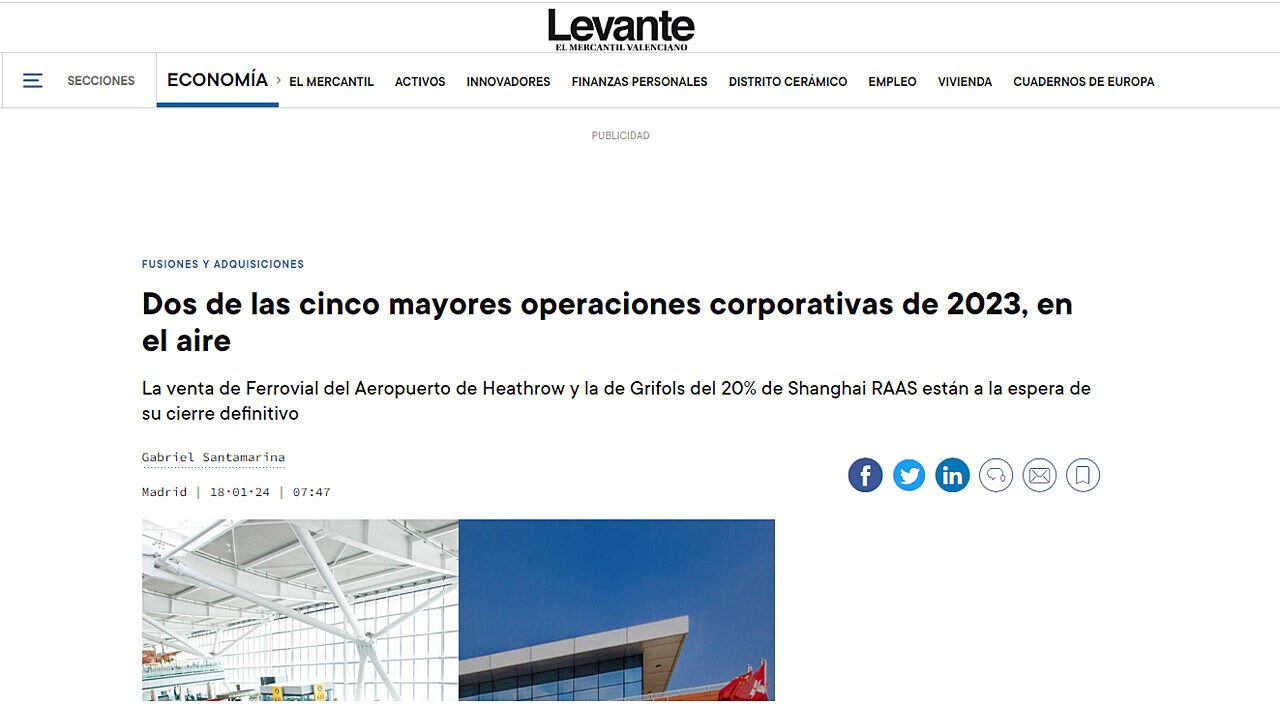 Dos de las cinco mayores operaciones corporativas de 2023, en el aire